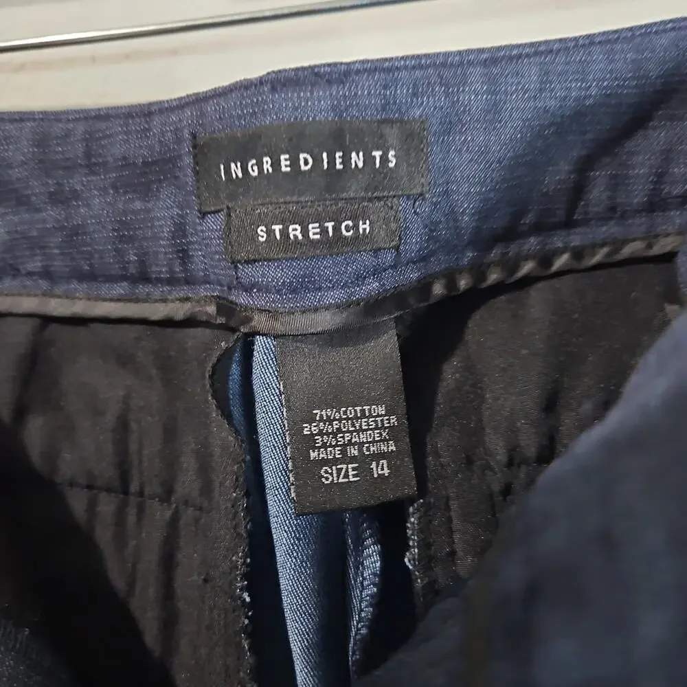 INGREDIENTS Navy Blue Dress Pants Size 14 Stretch
